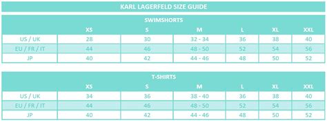 karl lagerfeld dress size chart.